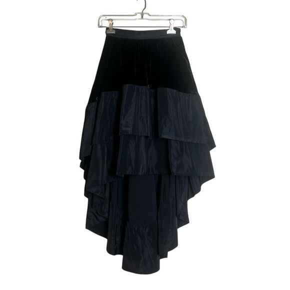 Bebe black velvet high low skirt. Size 00 - Picture 1 of 9